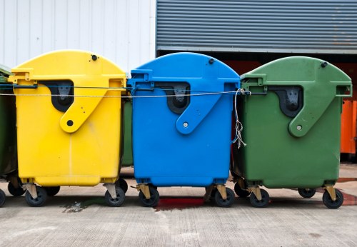 Professional rubbish removal team at work