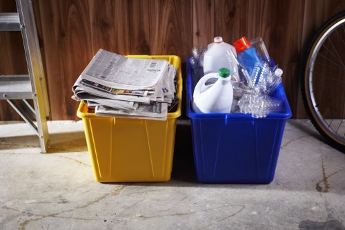 Waste collection trucks in South West London