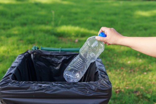 Residents participating in a local recycling initiative